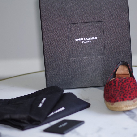 Saint Laurent Animal Print Flat Espadrilles - Picture 6 of 11